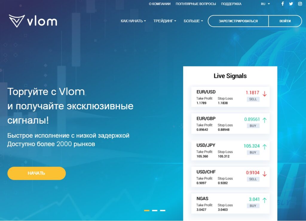 Обзор брокера Vlom